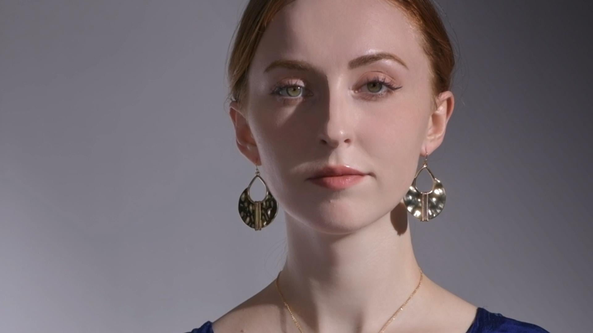 Load video: Youtube Video: Boho Gold And Silver Ethnic Hammered Crescent Dangle Earrings in AllenCOCO