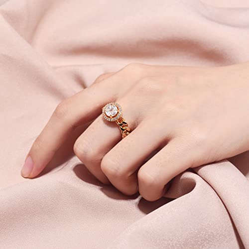 Gold Cubic Zirconia Ring for Women - AllenCOCO Trendy Ring 14k