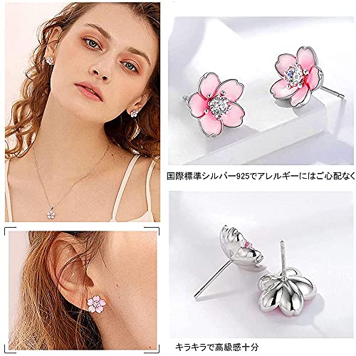 925 Sterling Silver Stud Earrings,Cute Flower Ear Studs for Women,White/Black/Rose Gold Plated, Hypoallergenic Jewelry Gift